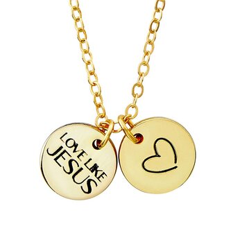 Ketting Love like Jesus goudkleur