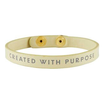 Leren armband met drukknoop Created with purpose   