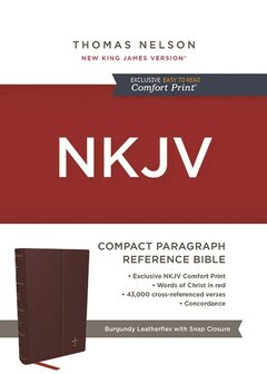 NKJV - Comp. Ref. Par. Style Bible Brown, Leatherlook