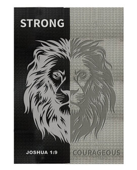 Lux lederen schrijfdagboek Strong &amp; Courageous Joshua 1:9