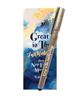 Gel pen met boekenlegger Great is thy faithfulness