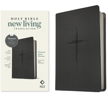 NLT Premium Value Thinline Bible, Filament-Enabled--soft leather-look, black