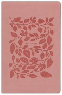 NLT Premium Value Thinline Bible, Filament-Enabled--soft leather-look, dusty pink vines