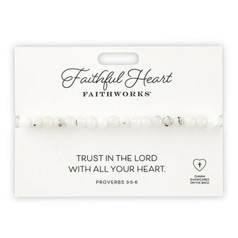  Stenen kralenarmband wit Faithful Heart