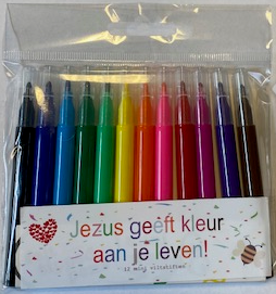 Viltstiften mini set Jezus geeft kleur aan je leven