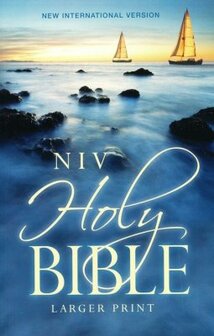 NIV Holy Bible Economy Edition, Larger Print, --softcover, blue