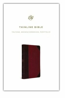 ESV Thinline Trutone Bible, brown/cordovan with portfolio design, Imitation Leather