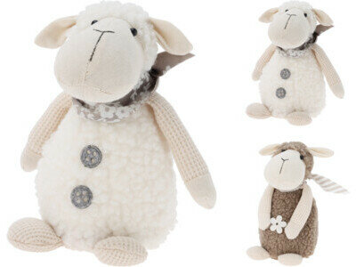 Deco schaap zittend plush 14cm