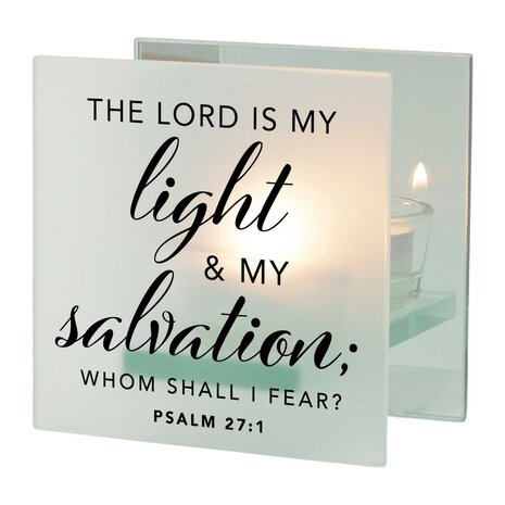 Theelichthouder the Lord is my light & my salvation whom shall I fear