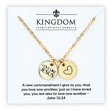 Ketting Love like Jesus goudkleur