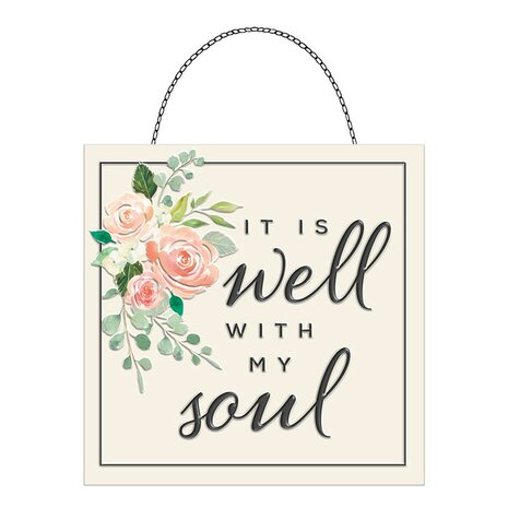 Tinnen wandbord It is well with my soul (klein)