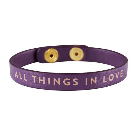 Leren armband met drukknoop All things in love