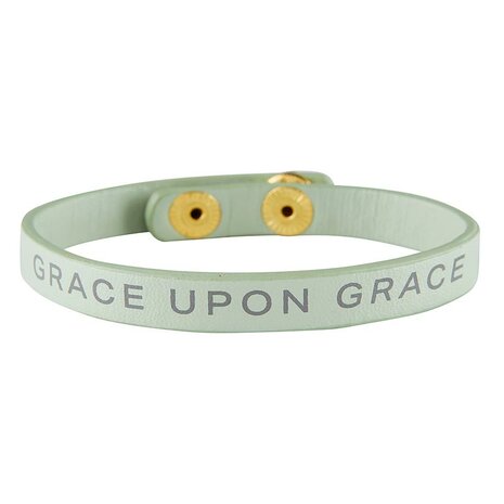 Leren armband met drukknoop Grace upon grace