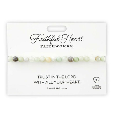  Stenen kralenarmband groen Faithful Heart