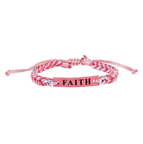 Armband in flesje Faith, Hope Love Trust