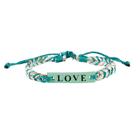 Armband in flesje Faith, Hope Love Trust