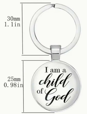  Sleutelhanger metaal/epoxy I am a child of God