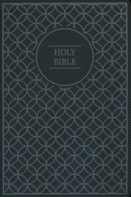 NIV Value Thinline Bible Large Print Gray and Black, Imitation Leather