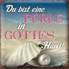 Magnet-7x7cm-Du-bist-eine-Perle-in-Gottes-Hand