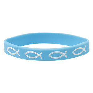 Armband siliconen vis blauw 