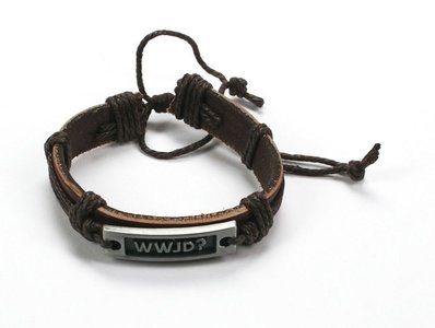 Armband WWJD leer bruin