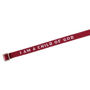 Geweven armband rood I am a child of God