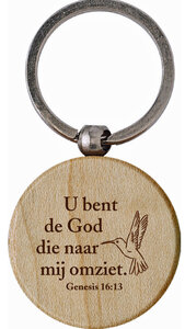 Sleutelhanger hout U bent de God