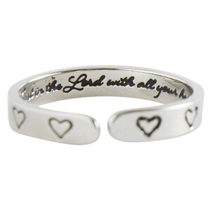 Verstelbare ring silver en goud verguld assorti Faithful Heart