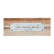 Houten staande deco love never fails