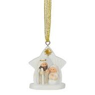 Kerst ornament holy family glitter