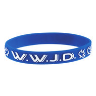 Armband siliconen WWJD duif blauw