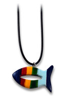 Ketting vis speksteen regenboog