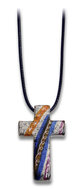 Ketting kruis speksteen blauw