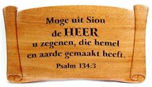 Wandbord 34x20cm moge uit sion de Heer u