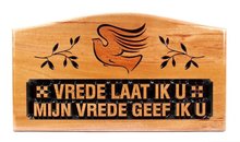 Wandbord 35x19,5cm vrede laat ik u