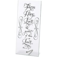 Glasplaat faith hope love 27cm