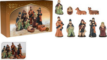 Kerststal figuren van 9 beeldjes