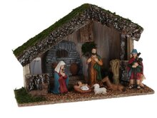 MDF kerststal met 7 kerstfiguren