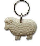 Keychain sheep de Heer is mijn herder white