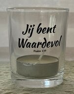 Theelicht met geurkaars Jij bent waardevol