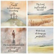 Onderzetter set (4) aquarel Faith