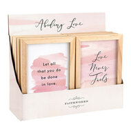 Display Ingelijste schilderijen met 12 frames Let all that you do & Love never fails