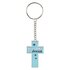 Sleutelhanger kruis Love like Jesus blauw_